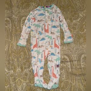 Magnetic Me - Multicolor Dinosaur Kids Footie Jammies 3-6m
